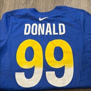 Nike Rams Donald #99 T-shirt Medium Blue and Yellow